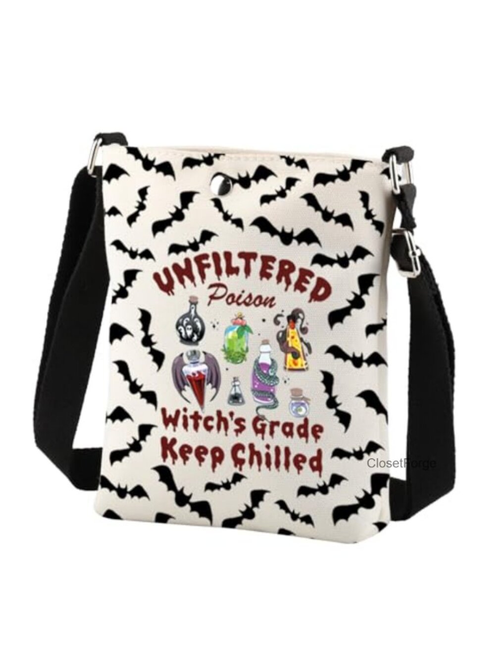 Halloween Witch Crossbody Bag Waterproof Cell Phone Purse